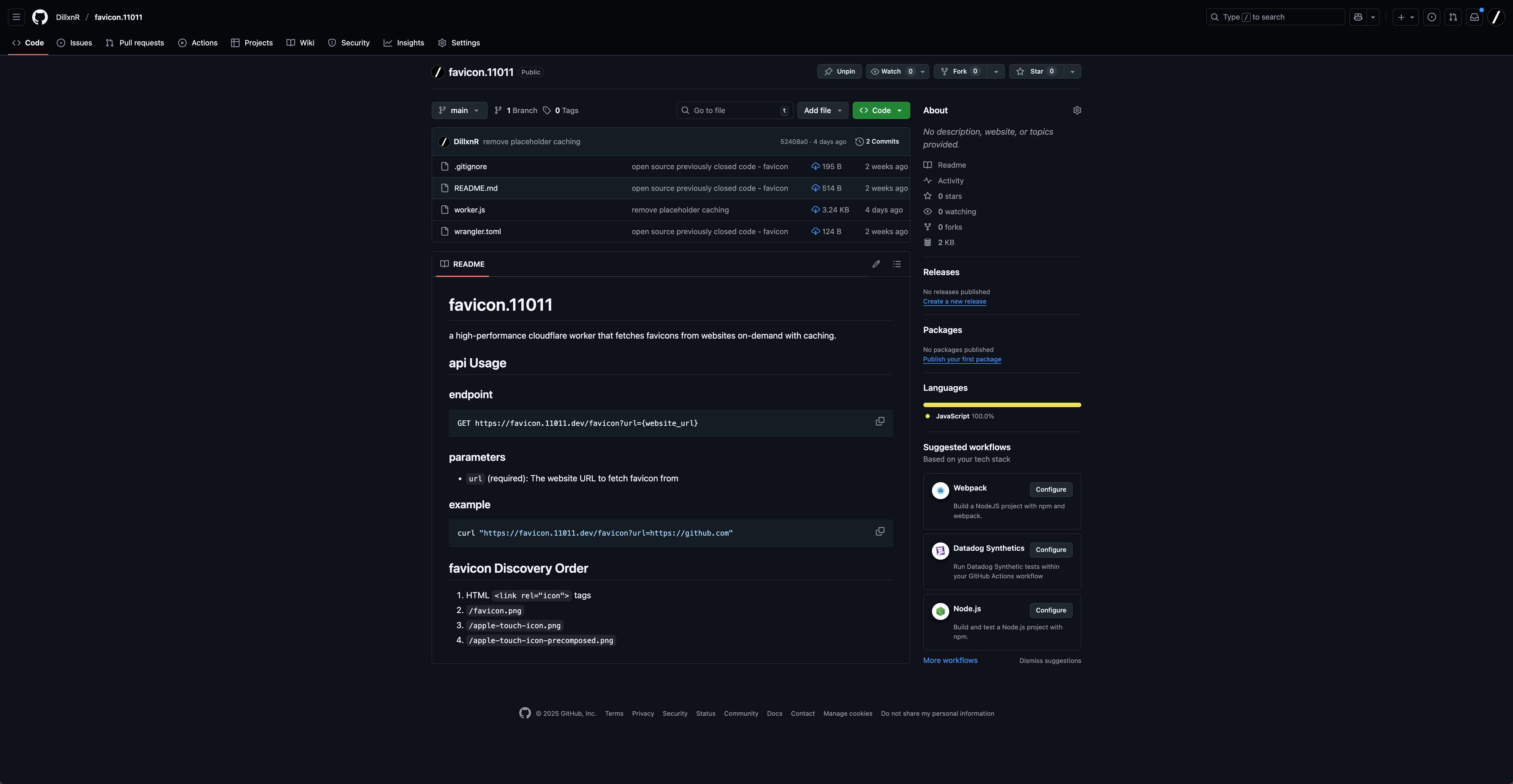 Favicon Worker preview
